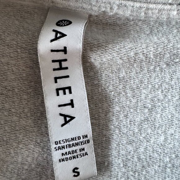 Athleta grey micro stripe pullover sweatshirt size small - Picture 3 of 7